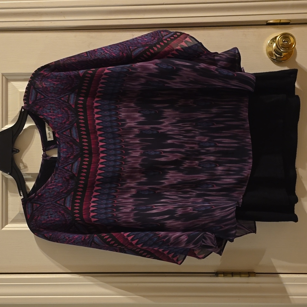 Faith and Joy Purple and Pink Patterned Blouse